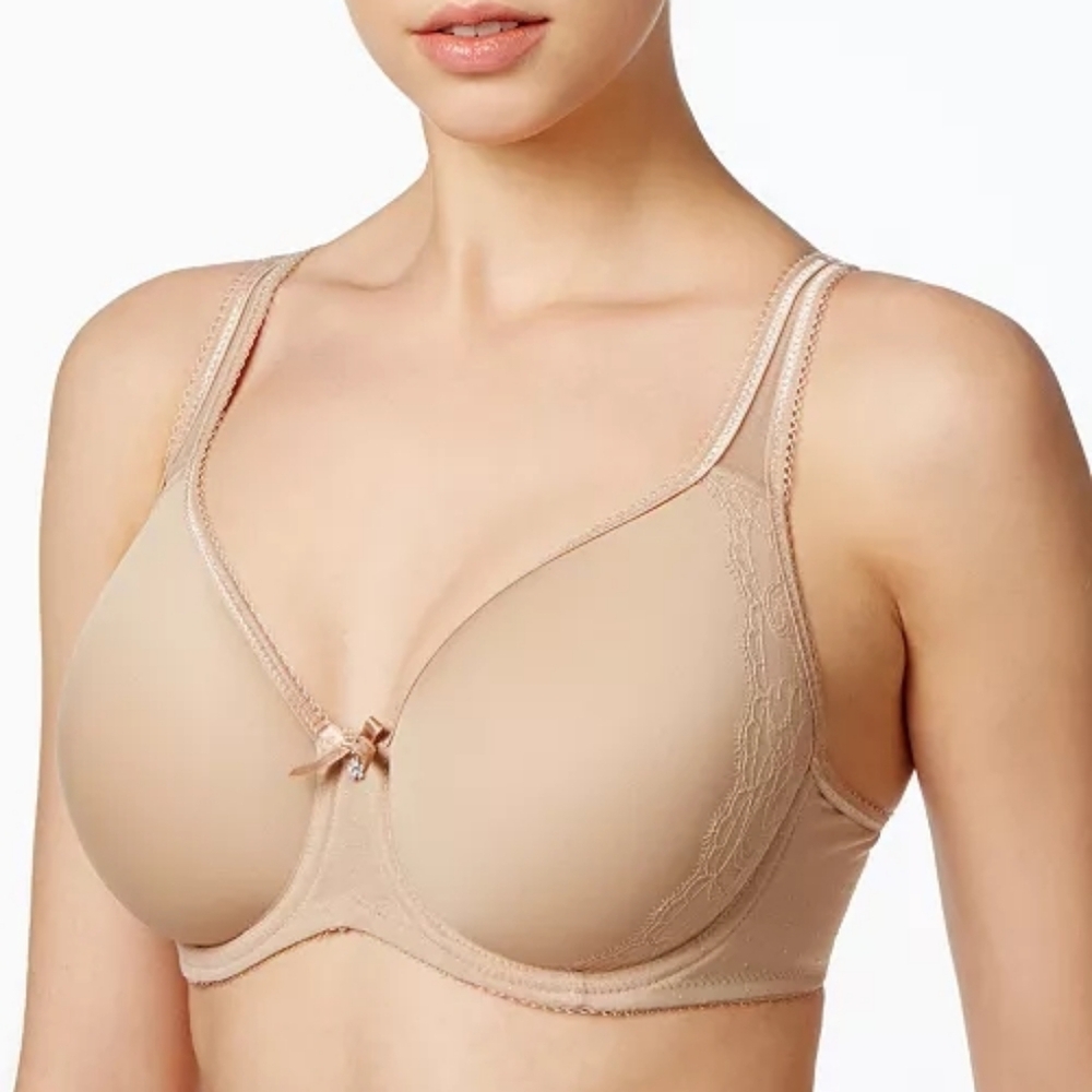 Wacoal Retro Chic Seamless Underwire Contour Bra 853186 Sz 38DDD tan Nude